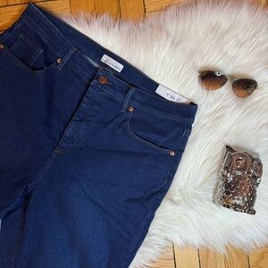 LOFT Curvy High Waist Slim Flare Bootcut Blue Jeans